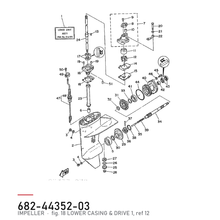Yamaha Impeller 682-44352-03 – tegning av hele figuren fra produsentens delekatalog