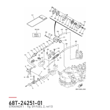 Yamaha Drivstoffsil 68T-24251-01 – tegning fra Yamahas delekatalog