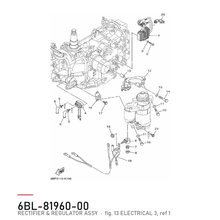 Yamaha Likeretter og regulator 6BL-81960-00 – tegning fra Yamahas delekatalog