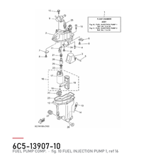 Yamaha Drivstoffpumpe (VST) 6C5-13907-10 – tegning fra Yamahas delekatalog
