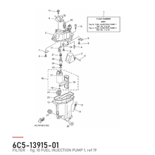 Yamaha Filter 6C5-13915-00 – tegning fra Yamahas delekatalog