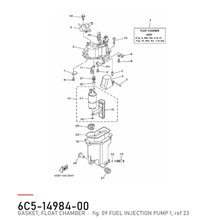 Yamaha Pakning flottørkammer 6C5-14984-00 – tegning fra Yamahas delekatalog