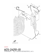 Yamaha Drivstoffsil 6C5-24251-00 – tegning fra Yamahas delekatalog