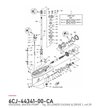 Yamaha Vannpumpehus 6CJ-44341-00-CA – tegning fra Yamahas delekatalog
