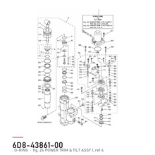 Yamaha O-ring trim-lokk 6D8-43861-00 – tegning fra Yamahas delekatalog