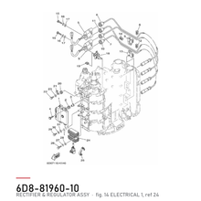 Yamaha Likeretter og regulator 6D8-81960-10 – tegning fra Yamahas delekatalog