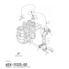 Yamaha Anode 6EK-11325-00 – tegning fra Yamahas delekatalog