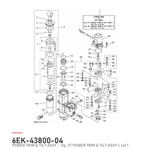 Yamaha Trim- og tiltenhet 6EK-43800-04 – tegning fra Yamahas delekatalog