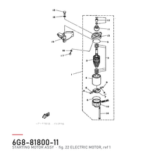 Yamaha Startmotor 6G8-81800-11 – tegning fra Yamahas delekatalog