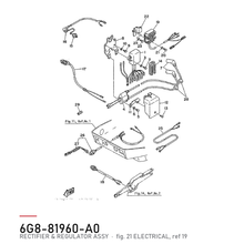 Yamaha Likeretter og regulator 6G8-81960-A0 – tegning fra Yamahas delekatalog