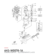 Yamaha Vannpumpesett (krom) 6H3-W0078-1A – tegning fra Yamahas delekatalog