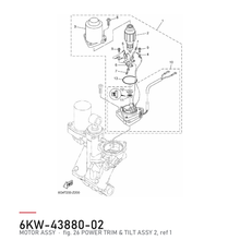 Yamaha Powertrim-motor 6KW-43880-02 – tegning fra Yamahas delekatalog