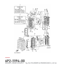 Yamaha pakning ventildeksel venstre – OEM 6P2-11194-00 – tegning fra Yamahas delekatalog