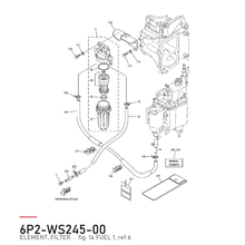 Yamaha Drivstoff filter 6P2-WS245-00-00 – tegning av hele figuren fra produsentens delekatalog