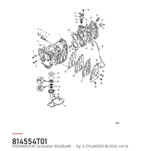 Quicksilver Termostat 814554T01 – Mercury – tegning fra Mercurys delekatalog