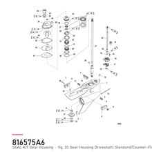 Quicksilver Tetningssett girhus 816575A6 – Mercury – tegning fra Mercurys delekatalog
