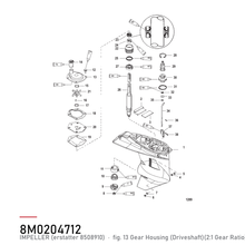 Quicksilver Impeller 8M0204712 – Mercury – tegning av hele figuren fra produsentens delekatalog