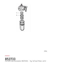 Quicksilver Filter 853733 – Mercury – tegning fra Mercurys delekatalog