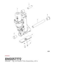 Quicksilver Anode 8M0057772 – hvor delen sitter, tegning fra Mercurys delekatalog