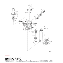 Quicksilver Powertrim overhalingssett 8M0225372 – Mercury – tegning fra Mercurys delekatalog