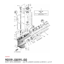 Yamaha Bolt med skive 90119-08191 – tegning fra Yamahas delekatalog