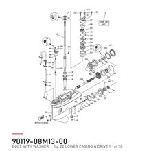 Yamaha Bolt med skive 90119-08M13 – tegning fra Yamahas delekatalog
