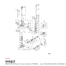 Quicksilver Impeller / vannpumpesett 99981T – Mercury – tegning av hele figuren fra produsentens delekatalog
