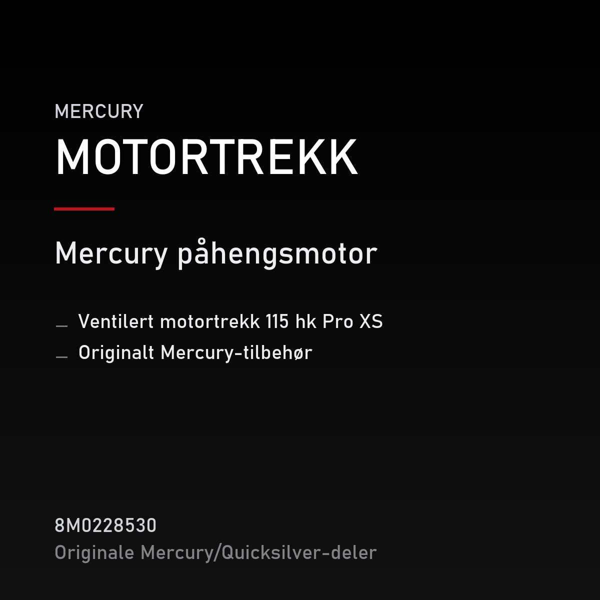 ventilert motortrekk 115 hk Pro XS